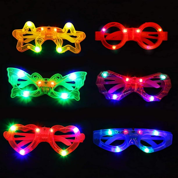 LED Flashing Toys 6 Pieces LED Glasses LED Light Up Toys LED