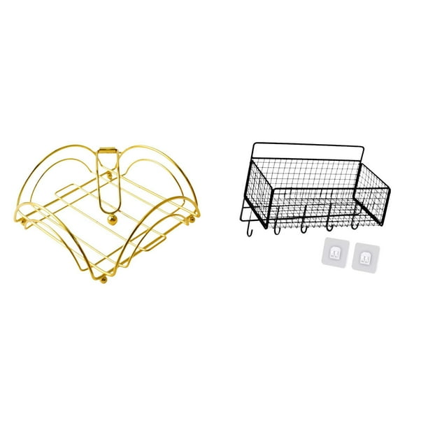 Servilletero,Servilletero Soporte para pañuelos de papel de mesa,Cesta de almacenamiento colgante,Cesta de almacenamiento para gabinete organizador de pared colgante,Estantes de pared con