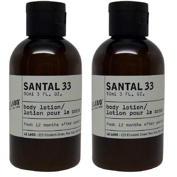 Le Labo Santal 33 Body Lotion Lot of 2 Each, 3 fl oz Bottle, Total of 6 fl oz
