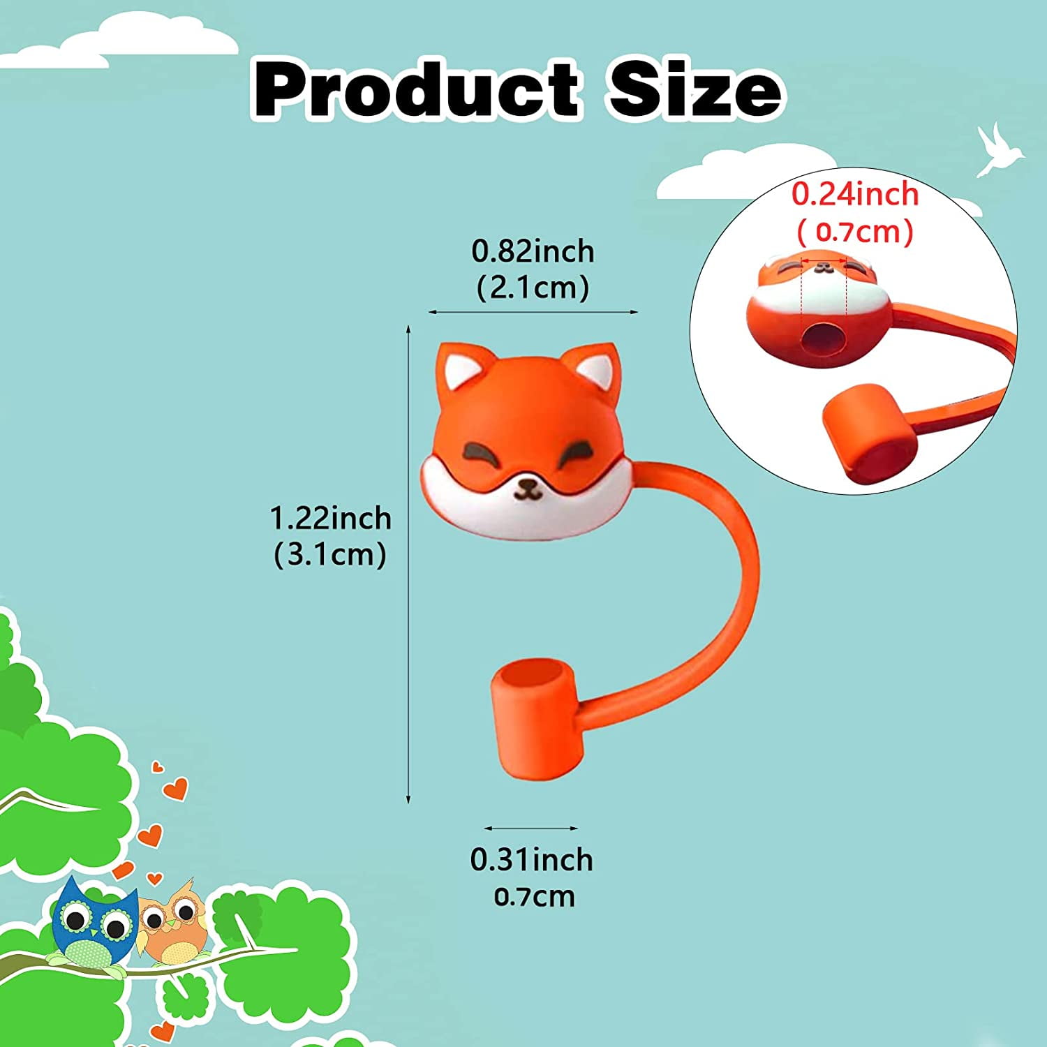 1PCS PVC straw cover cute frog cartoon straw topper fun animal shape Plugs  Tips Cover Reusable