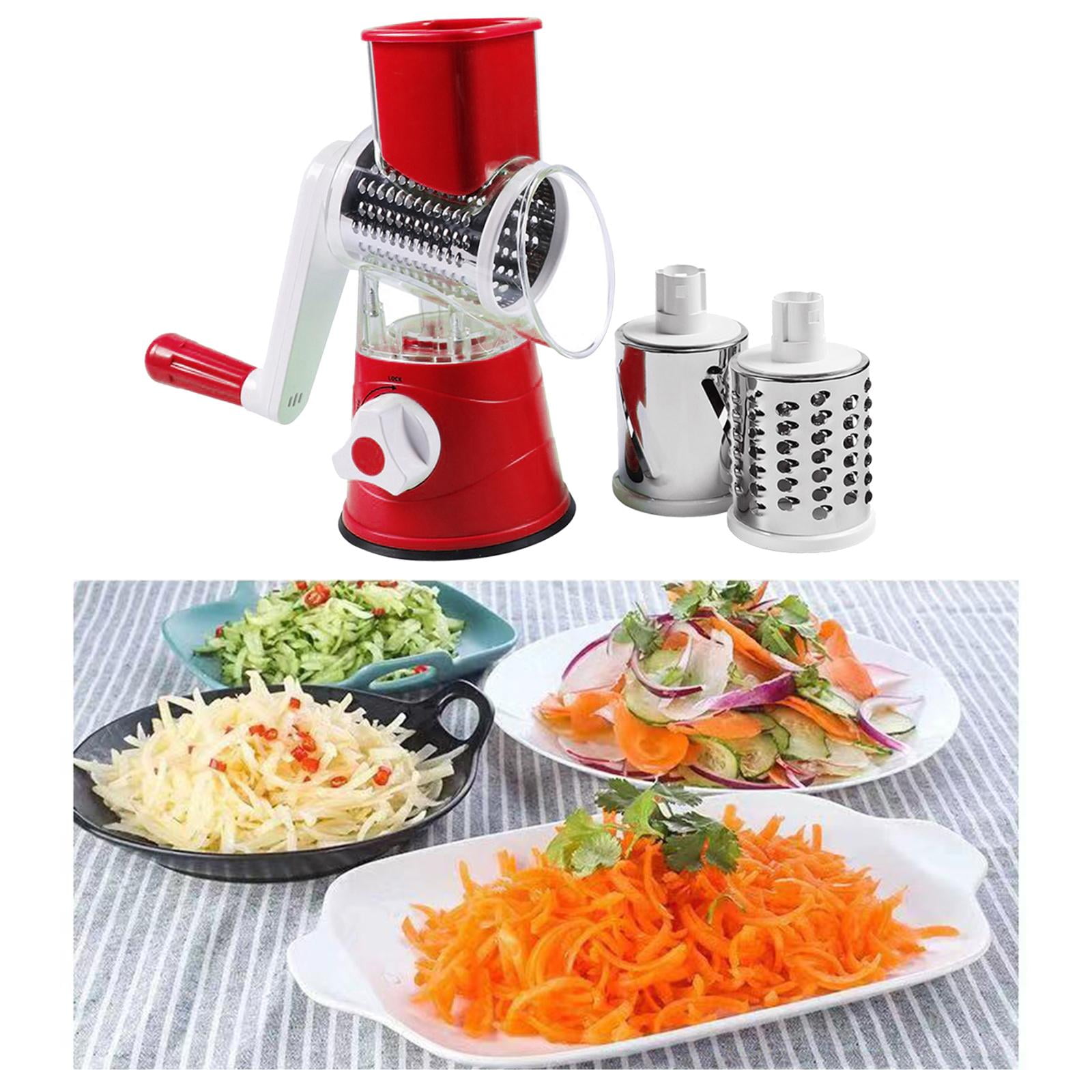 Southern Homewares 2 in 1 Deluxe Hand Crank Rotary Drum Grater Shredder  Slicer Kitchen Tool Cheese Fruits Vegetables Nuts