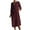 Wine independence day dresses for women, variant on Wenini Dresses for Women 2023 3/4 Sleeve Plain Round Neck Midi Summer Dresses Casual Fashion Loose Sundress Autumn Cotton Linen Swing A-Line Dress with Button and Pocket Black L