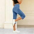 thumbnail image 7 of Guieoi Jeans for Women Plus Size 2026 Trendy Stretch-Waist Pocketed 7/8-Length Stretchy Denim Pants Trousers Clothing Blue XXXL, 7 of 7