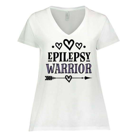 Inktastic Epilepsy Warrior Awareness Support Women's Plus Size V-Neck T-Shirt