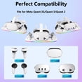 thumbnail image 4 of Pecham VR Charging Dock Fit for Meta Quest 3/Quest 3S/Quest 2, RGB Magnetic Charging Station for VR Headset & Controllers, Fast Charging Station with 2x2100mAh Rechargeable Batteries, 4 of 8