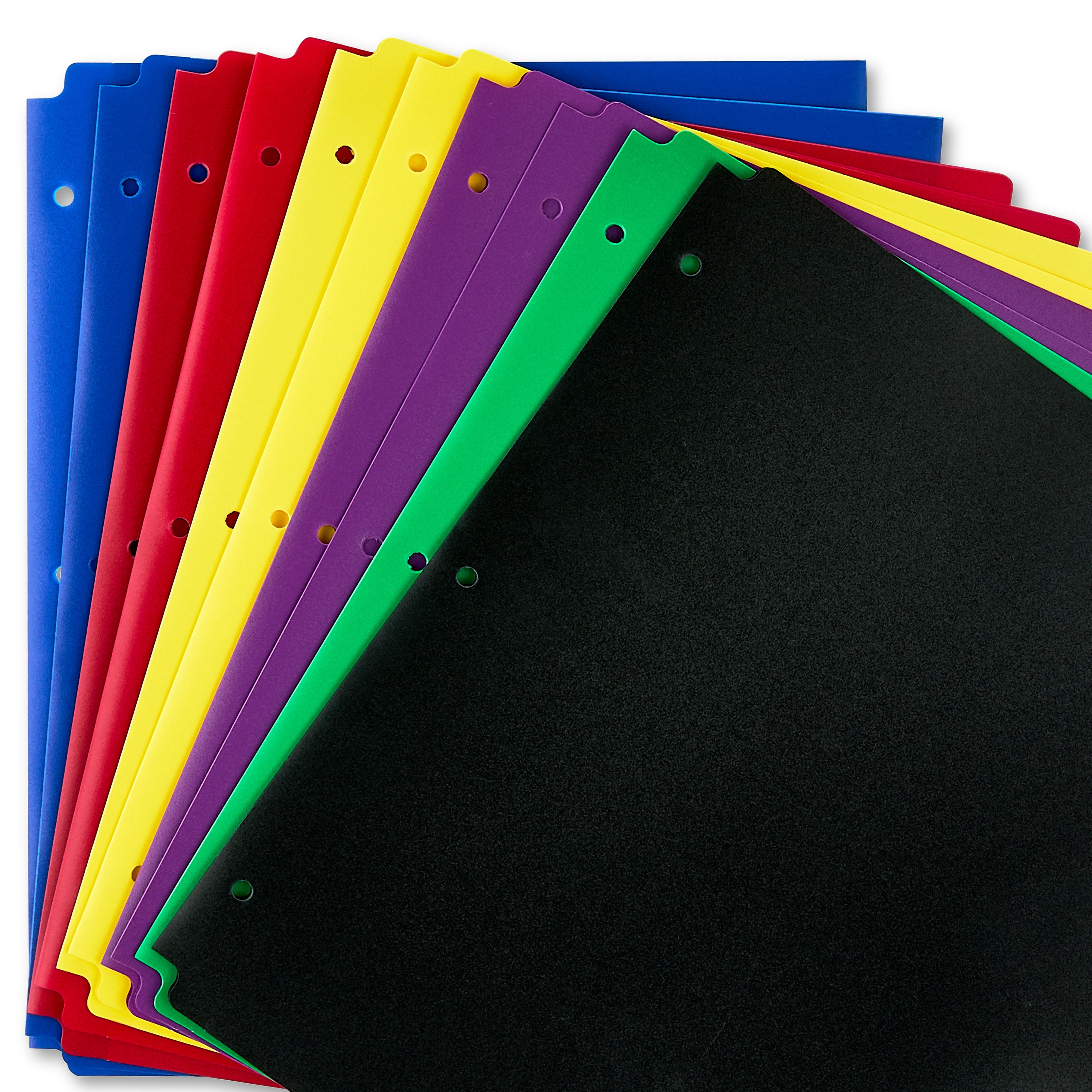 Pen+Gear 2-Pocket Poly Folders, 9.4" x 11.4", Assorted Colors, 10 Count