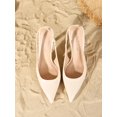 thumbnail image 2 of [On feet& in love] Women's Faux Leather Pointed Toe Slingback High Heel Pumps, 2 of 6