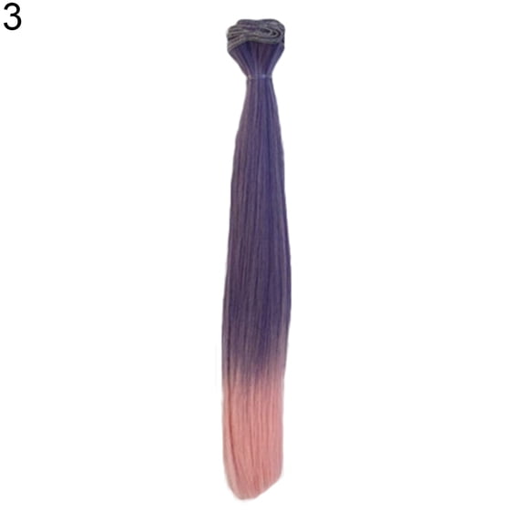 AYYUFE Gradient Long Straight Wig Synthetic Hair Extension for DIY BJD Doll