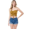 thumbnail image 3 of Made by Olivia Women's Sexy Frill Knot Front Knit Strapless / Strap Tube Crop Top, 3 of 6