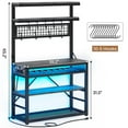 Itaar Bakers Rack with Power Outlet, 6Tier Coffee Bar, Microwave Stand