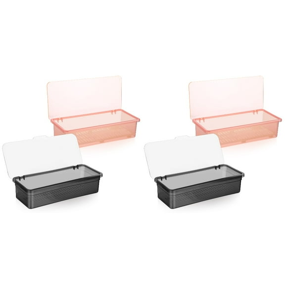 Amosfun Plastic Storage Containers Silverware Organizer Assorted Color for Kitchen Countertop