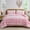 Pink, variant on White Comforter Set,Waterfall Ruffle Shabby Chic Farmhouse Bedding Sets,Soft Fluffy Boho Comforters Sets for All Season,Vintage Ruffled 3 PCS Lightweight Quilt Set for Home Decor