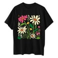 thumbnail image 5 of Njoeus Womens Tops Custom T Shirts Womens Casual Oversized T-Shirt Trendy Cute Floral Tops Summer Workout Shirts Loose Funny Flowers Graphic Tees for Women Teen Girls Business Casual Outfits for Women, 5 of 5