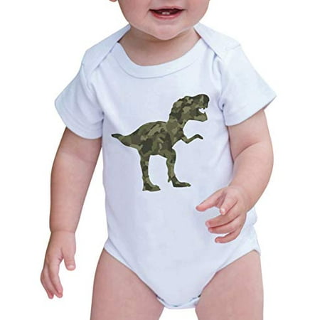 

7 ate 9 Apparel Kid s Green Camo Dinosaur Onepiece