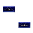 thumbnail image 3 of Guardurnaity Cartera de cuero para mujer, elegante tarjetero Rectangular de gran capacidad, bolsillo con cremallera, carpeta de fotos, monedero, Azul Tipo 1 2Conjunto, 3 of 6