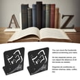 thumbnail image 4 of Sujetalibros de metal negro, Soporte para extremo de libro, antideslizante, resistente, para estanterías, armario, oficinas, 2 UDS., 4 of 7