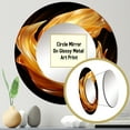 thumbnail image 3 of Designart "Smooth Gold Waves Gentle Fabric" Abstract Liquid Ink Round Mirror Set of 3 - Modern Gold Round Bedroom Mirror Wall Decor Set, 3 of 5
