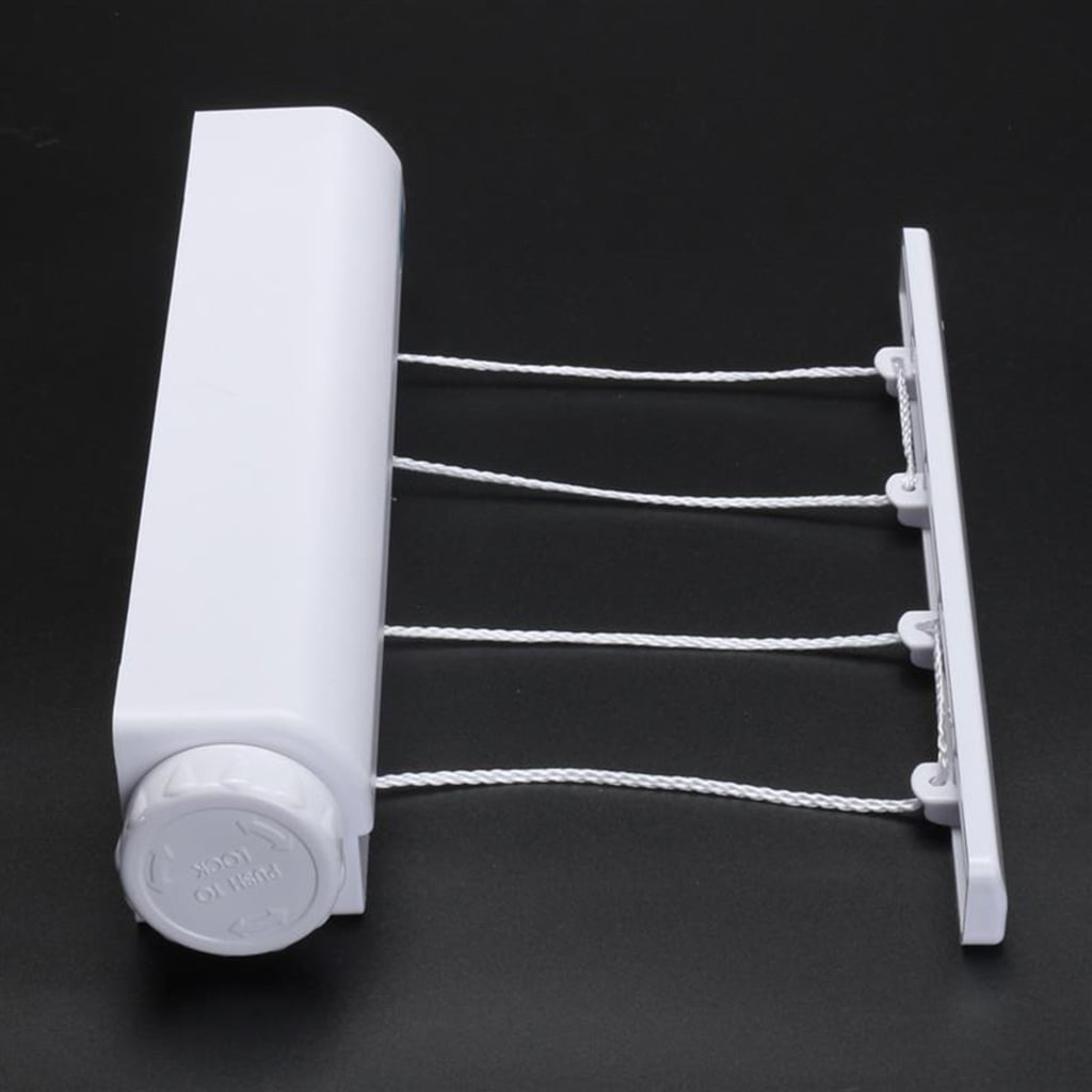 Wall Mounted 4//5 Clothes Line Retractable Laundry Hanger Clothes Drying Racks