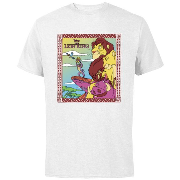 Disney The Lion King 30th Anniversary Family Retro Colors - Short Sleeve Cotton T-Shirt for Adults - Customized-White