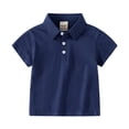 thumbnail image 3 of KYAIGUO Kids Baby Boys Solid Color Polo Shirt 1-6 Years Short Sleeves Button down T-Shirt Toddler Summer Casual Lapel Cotton Tees for Boys, 3 of 9