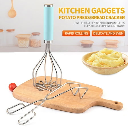 

Ruanlalo Potato Masher 1 Set Potato Masher Labor-saving Non Slip Handle Save Time Stainless Steel Pumpkin Fruit Vegetable Pressure Mud Machine Kitchen Accessories
