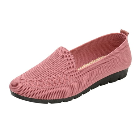 

nsendm Female Shoes Adult Casual Work Shoes for Women Office Wedges Single Casual Toe Slip-On Women Women s casual shoes Casual Womens Shoes 10 Pink 8