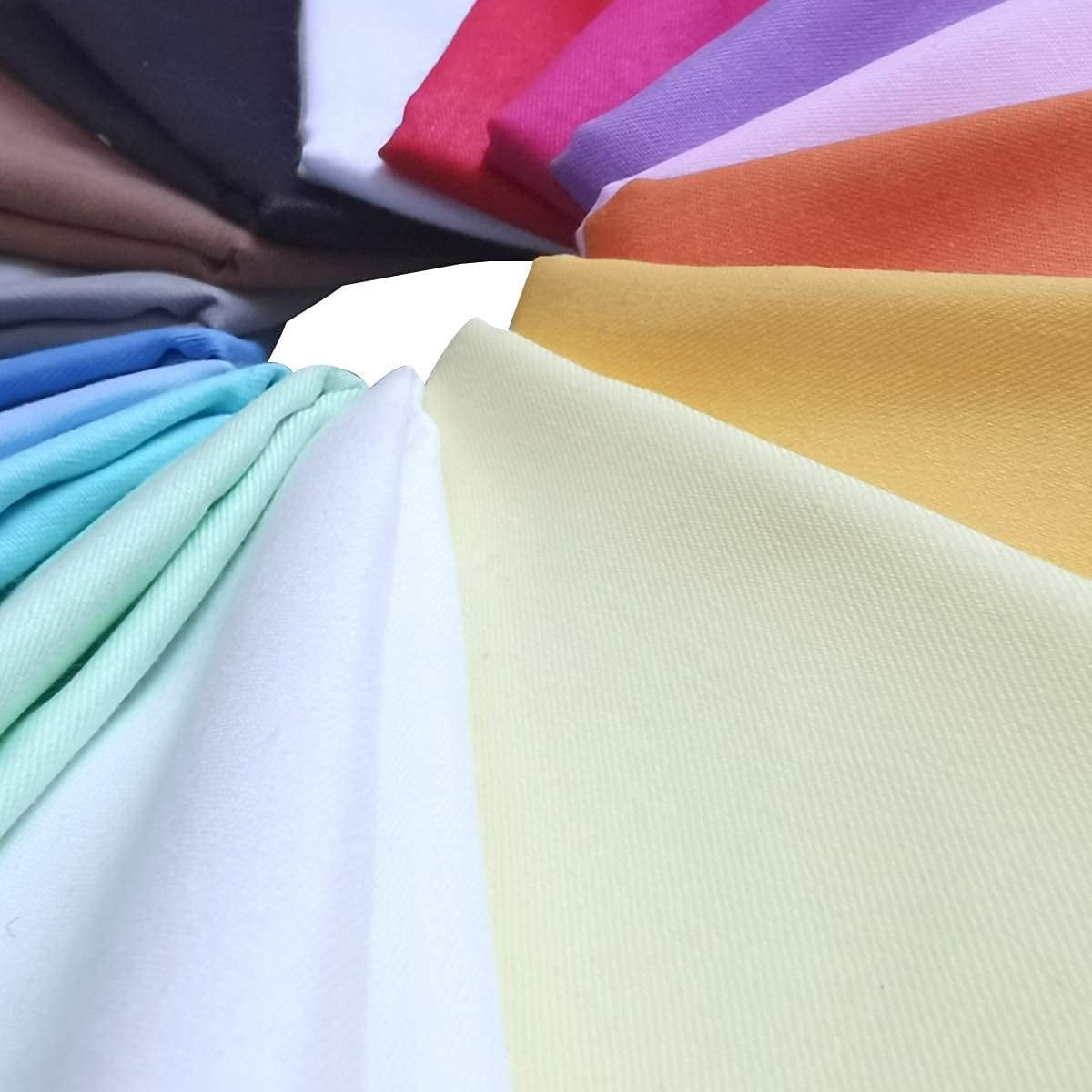 16pcs 16 x 20 inches Cotton Fabric Premium Solid Precut Fabric Pure Quilting Fat Quarter Bundles Patchwork for Sewing DIY Craft