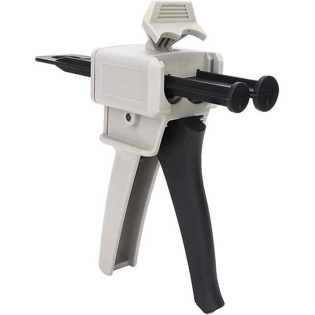 Pistola dispensadora Pistola mezcladora de pegamento de 50 ml adecuada para botella de plástico universal 1: 1/2: 1 (gris + negro) (1 pieza) TUNC Sencillez