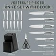 thumbnail image 5 of Vesteel Knife Set, 15 Pcs High Carbon Stainless Steel Knife Block Set Kitchen Knives with Sharpener Kitchen Shears, Ergonomic Handle & Sharp Blade, 5 of 8