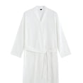 thumbnail image 4 of SHTXOZHI Mens Long Sleeve Robes Adjustable Tie Belt Bathrobe V-Neck Spa Robe Winter Textured Sleepwear with Pocket, 4 of 4
