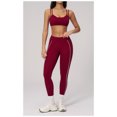 thumbnail image 2 of PISONIC Women Workout Sets Color Block Twist Back Layered Sports Bra Twist Waist Leggings Gym Yoga Outfits, 2 of 6