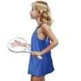 thumbnail image 4 of Girls Tennis Dress with Shorts Casual Summer Spaghetti Straps One Piece Romper Dresses with Pockets Workout Cute Outfits for Kid 5-15 Y, 4 of 7