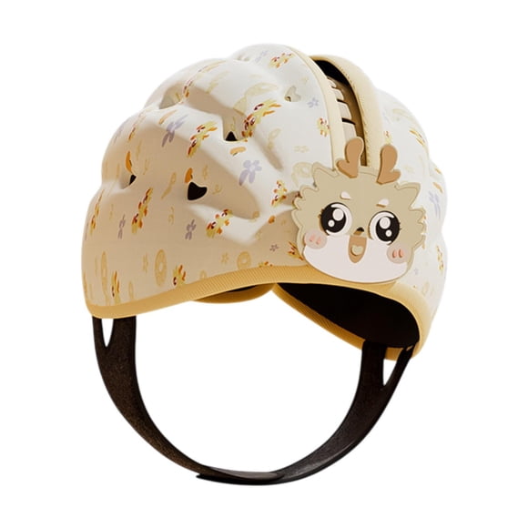 Hombro de casco de bebé Cojín de cabeza ligera Anti otoño en todo el protector estacional Casco infantil para niños 6-24 meses para niños Marrón claro