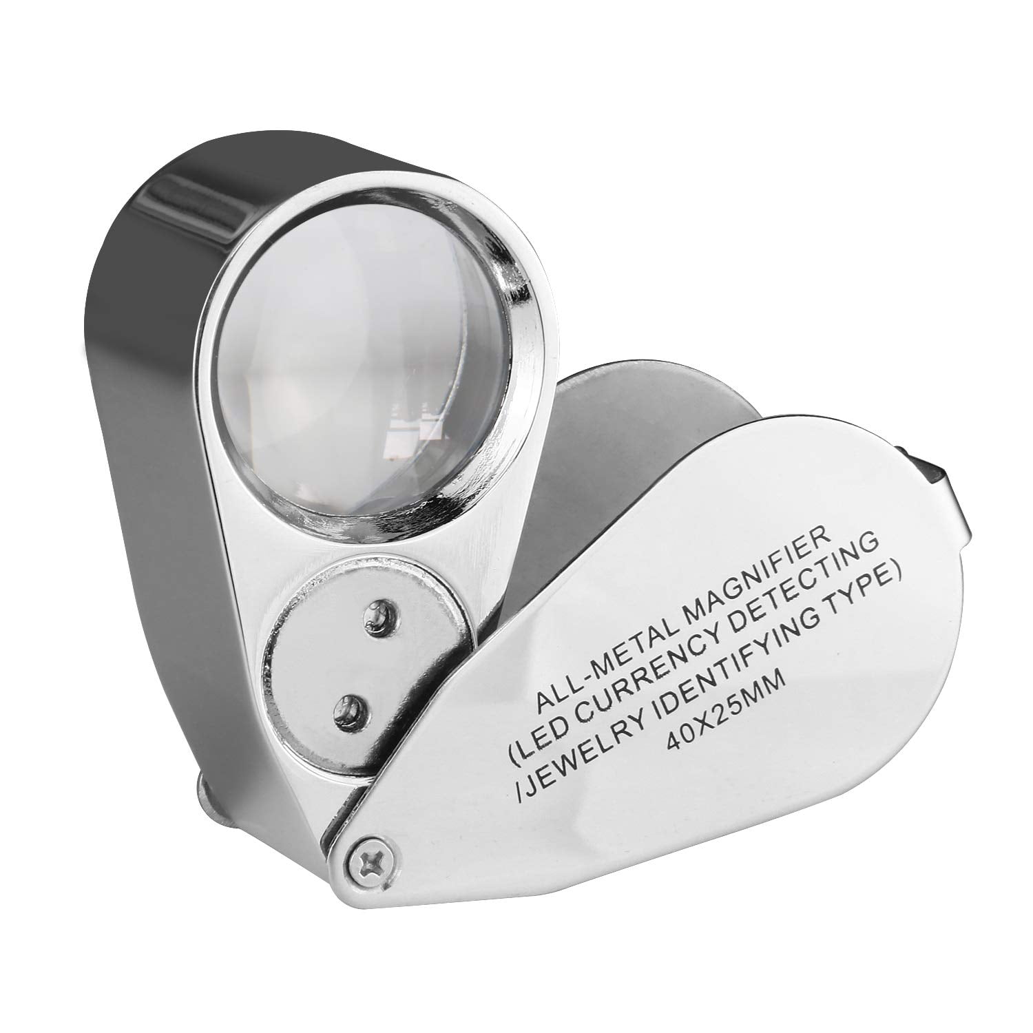 Jeweler's Illuminated UV Full 60X White LED Magnifier w/batteries and case 