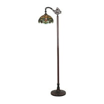 CHLOE Lighting EMPRESS Dragonfly Tiffany-style Dark Bronze 1 Light Reading Floor Lamp 11" Wide