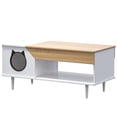 thumbnail image 3 of EDTara Modern 2-Tier Coffee Table Cat House, Hidden Cat Litter Box Enclosure Featuring Open Storage Shelf for a Versatile Living Room Solution, 3 of 8