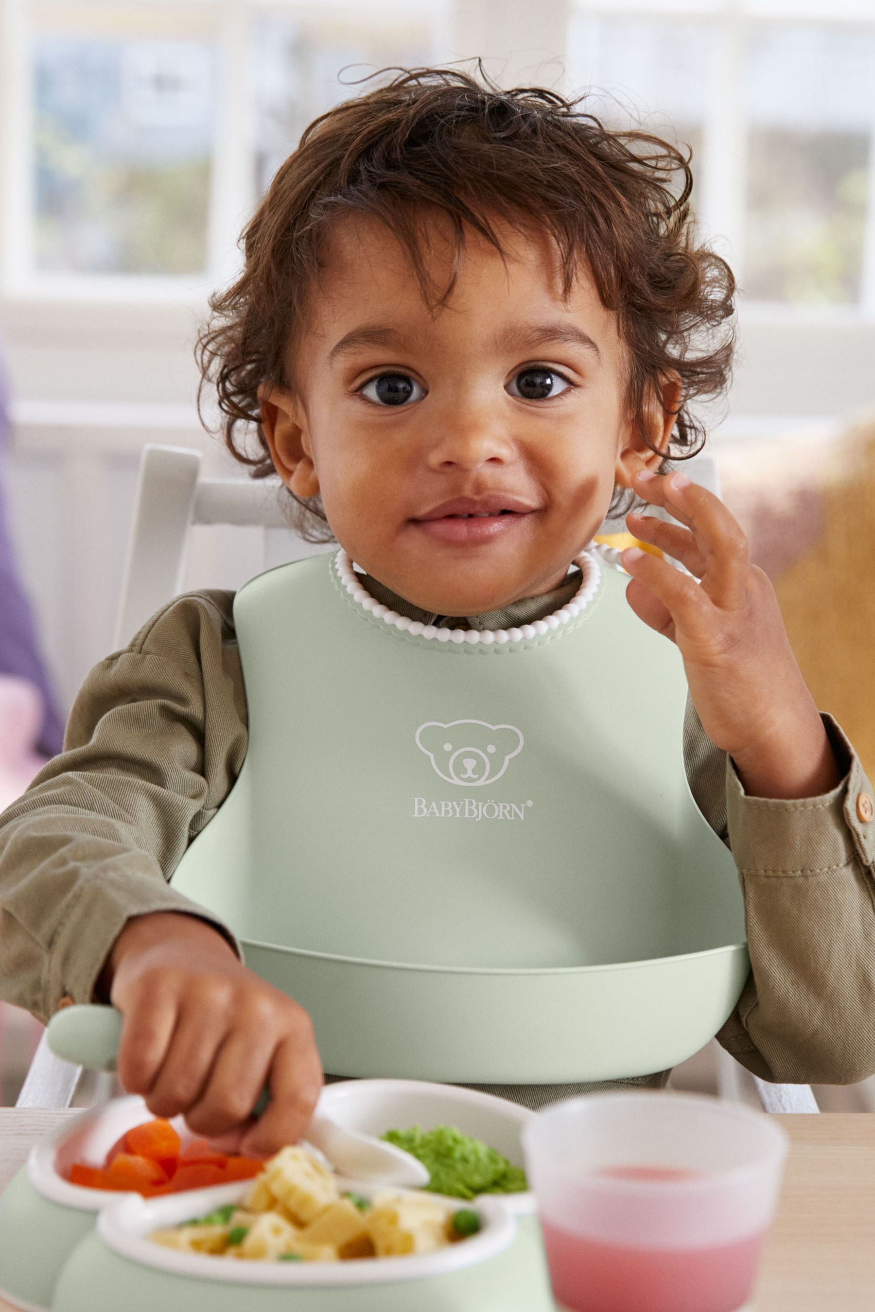 BabyBjorn Baby Bib 2-pack, Powder green/Powder blue
