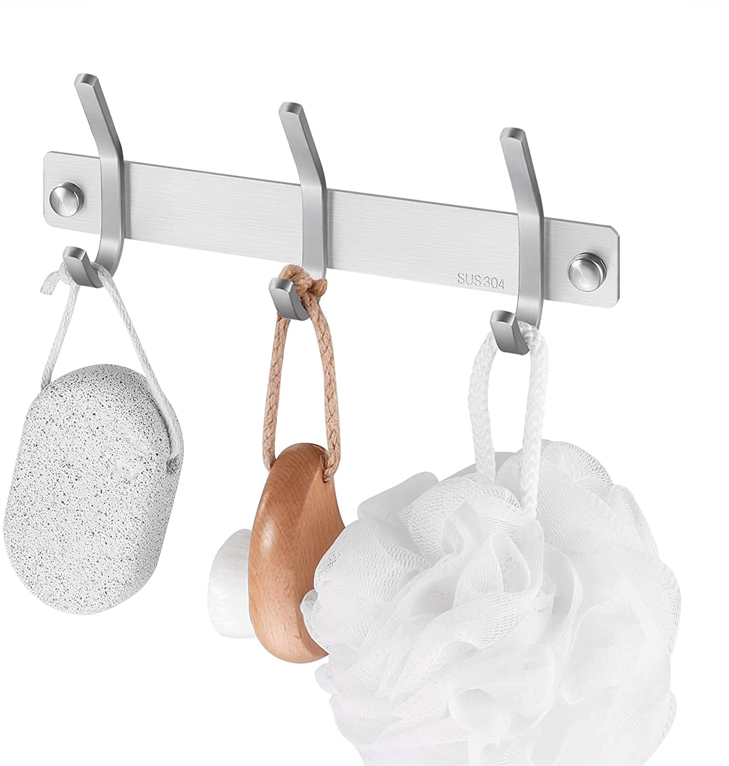 Tianlu Wall Mounted Coat Rack 3 Hooks Bathroom Towel Rack Brushed