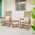 thumbnail image 2 of Stoog Outdoor Rocking Chair & Table set of 2, Porch Rocker with Table, 400Lbs Support HIPS Garden Rocker with High Back, Teak Brown, 2 of 9