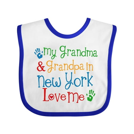 

Inktastic New York Grandma Loves Me Gift Baby Boy or Baby Girl Bib