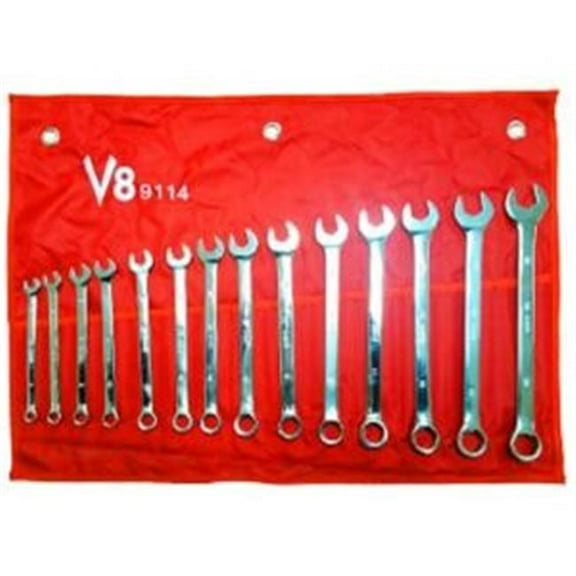 V8 Tools VT9114 Long Pattern SAE Combo Wrench Set, 14 Piece