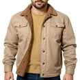 thumbnail image 5 of Homeyce Mens Winter Jackets Long Sleeve Fleece Sherpa Lined Coats Button Down Lapel Jacket with Multi Pockets Outdoor Warm Winter Heavyweight Thick Coat Outwear,Brown M, 5 of 5