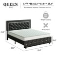 4 EVER WINNER Queen Size Bed Frame, Upholstered Platform Bed Frame with