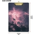 thumbnail image 3 of Coolnut Thunder Lightning Clipboard, Acrylic Standard A4 Letter Size Clip Board with Low Profile Clip for Office, Classroom, Doctor, Nurse and Teacher, 12.5"x9", 3 of 7