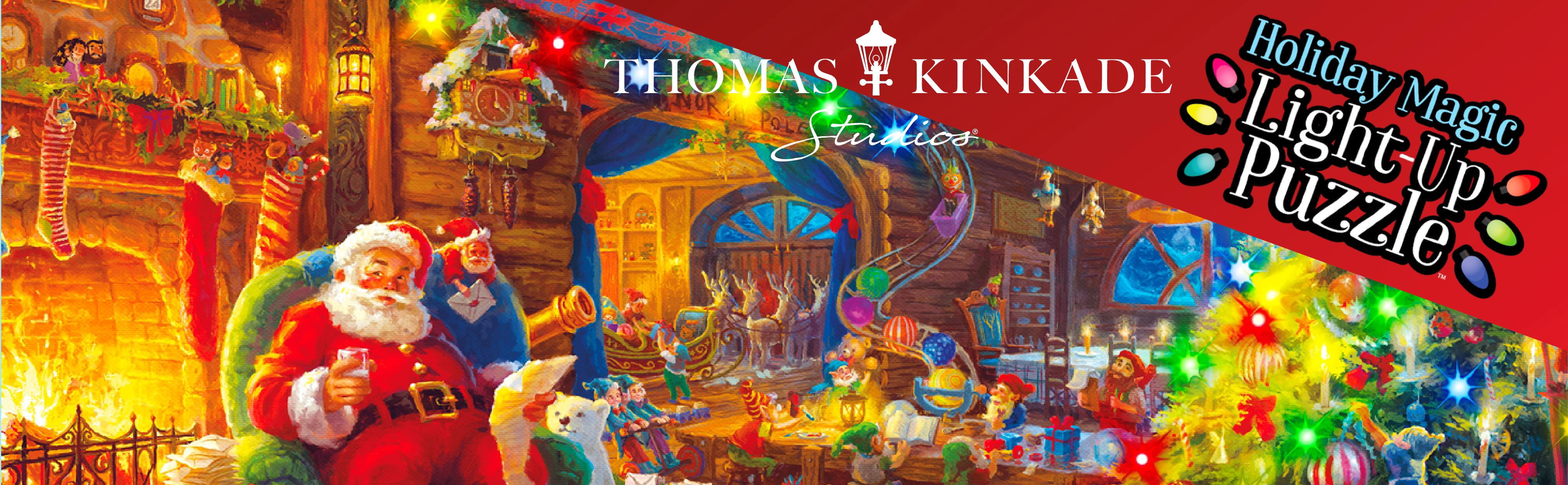 Ceaco Thomas Kinkade Santa Holiday Magic Light Up 500-Piece