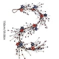 thumbnail image 2 of Independence Day Artificial Berry Star Garland, Red White Blue Patriotic Hanging Vine Decoration for Shopfront, Home, Party & Fireplace Mantel, Indoor Outdoor 4th of July Holiday Ornament, 4.92ft, 2 of 8