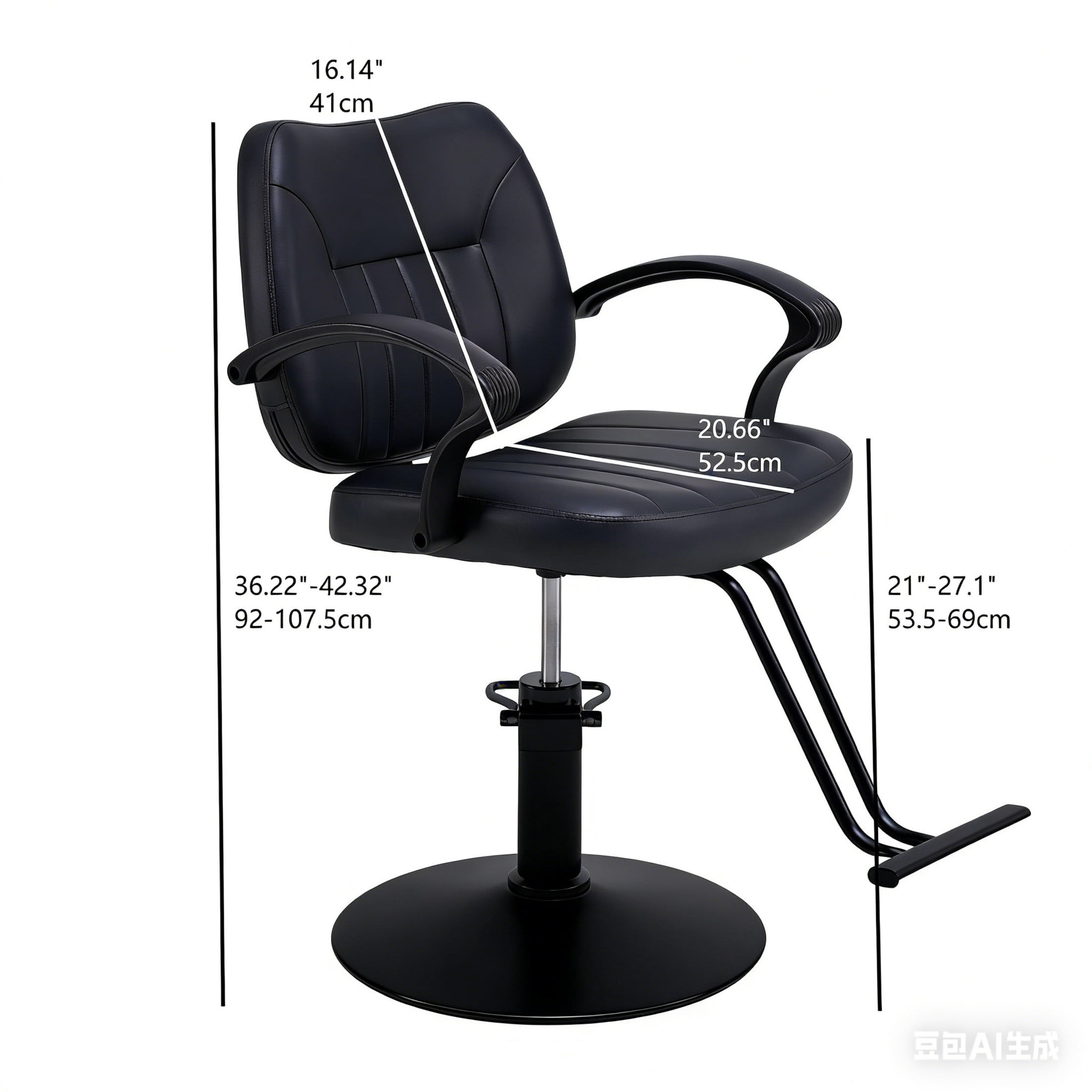 Noble House Hydraulic Barber Styling Chair with PU Upholstery, Adjustable Height, Black
