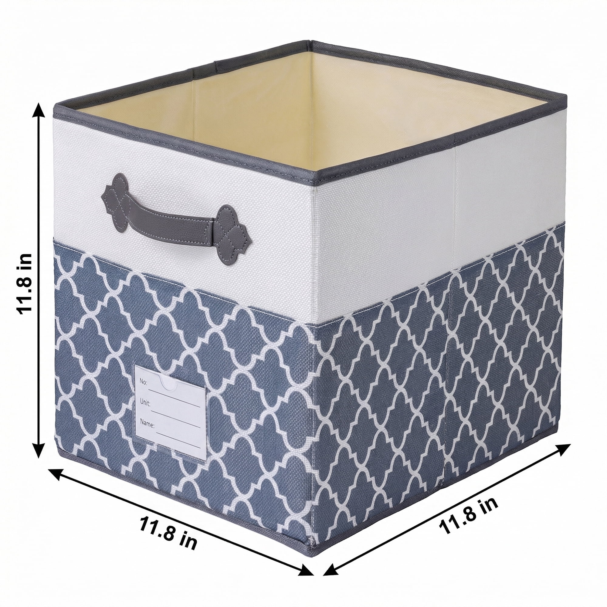 Unique Bargains Storage Basket with Handle for Organizing Objects Grey 11.8"x11.8"x11.8"