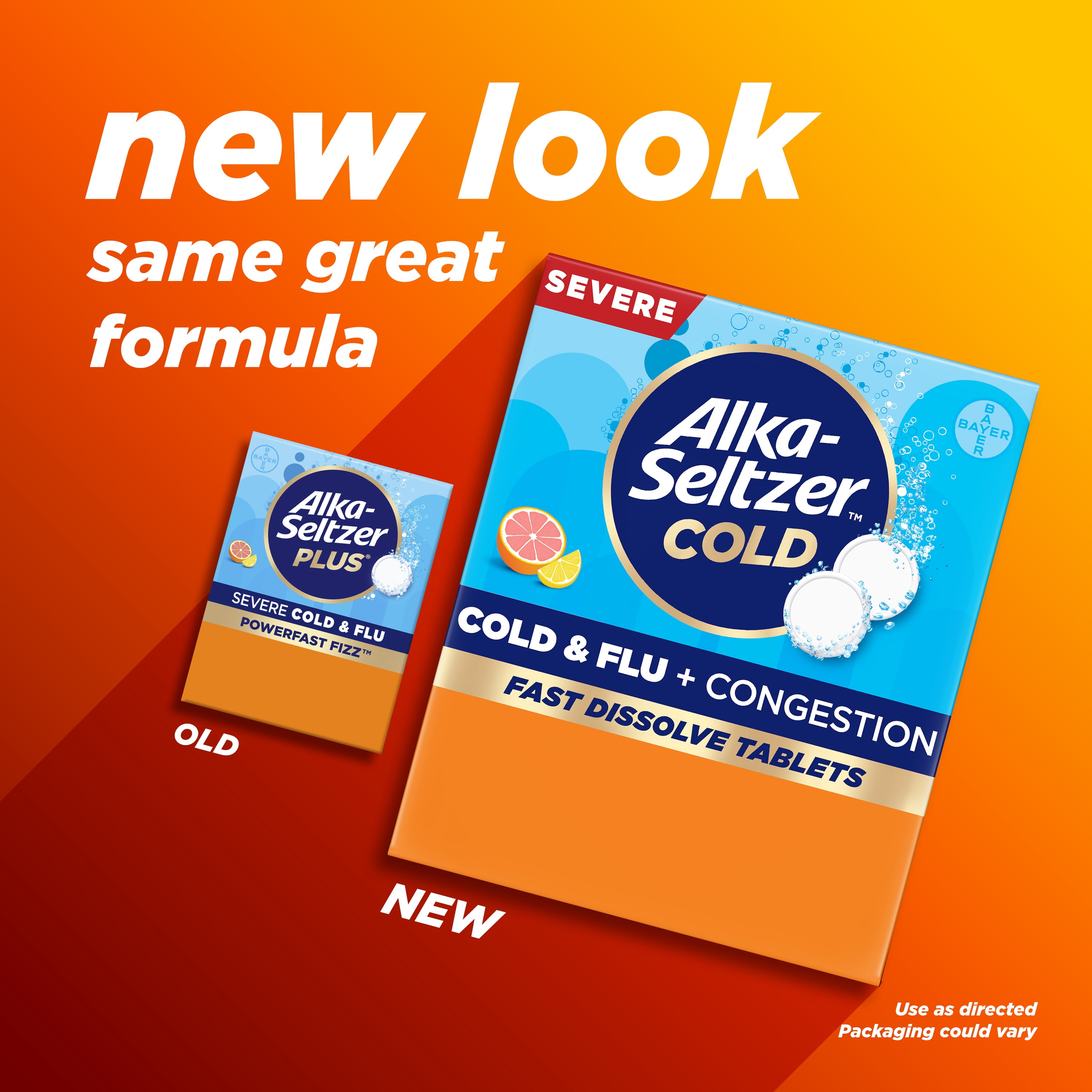 Alka-Seltzer Cold, Cold & Flu + Congestion Severe Fast Dissolve Tabs, Citrus Flavor, 24 Count