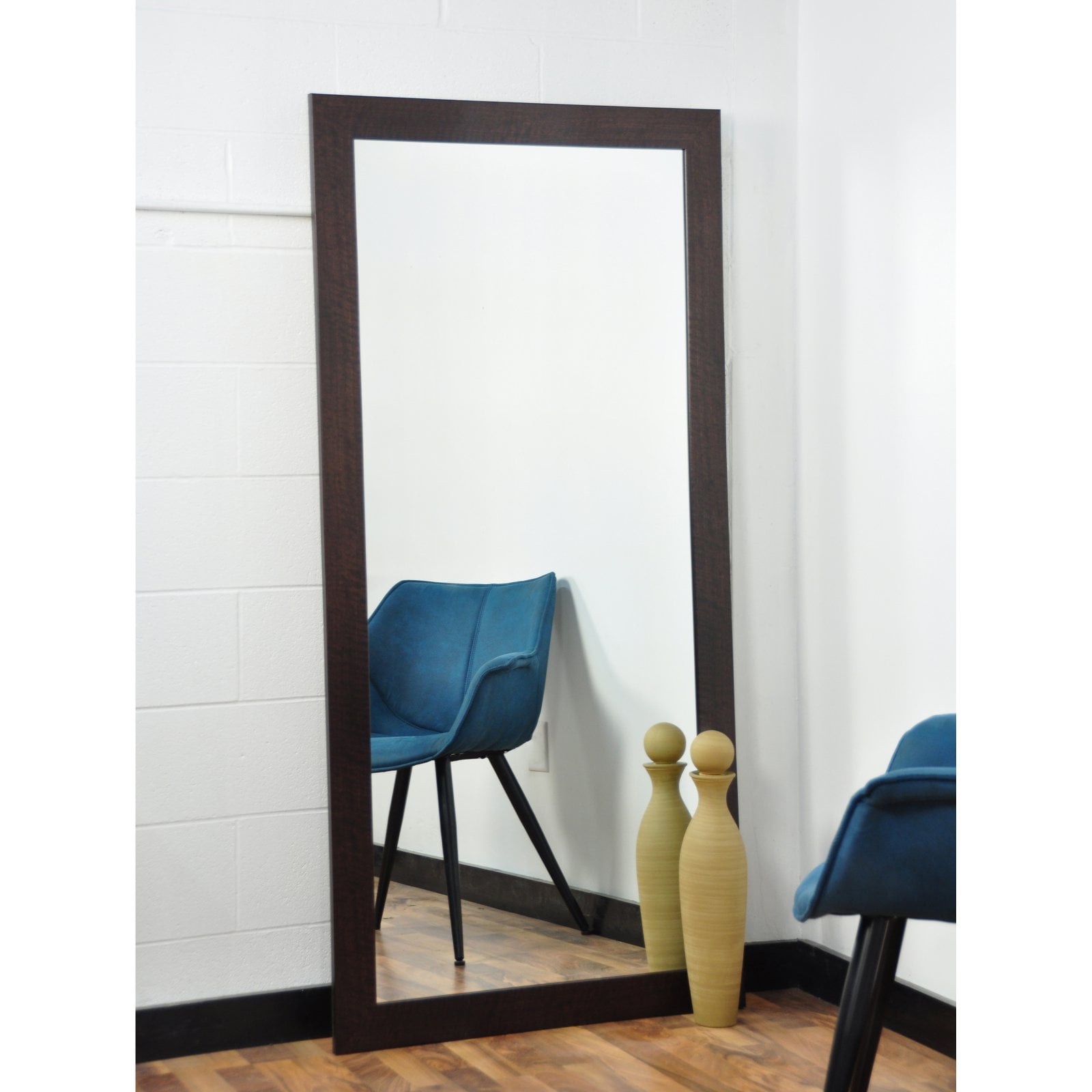Brandtworks Walnut Showroom Tall Vanity Floor Mirror 32w X 65 5h In